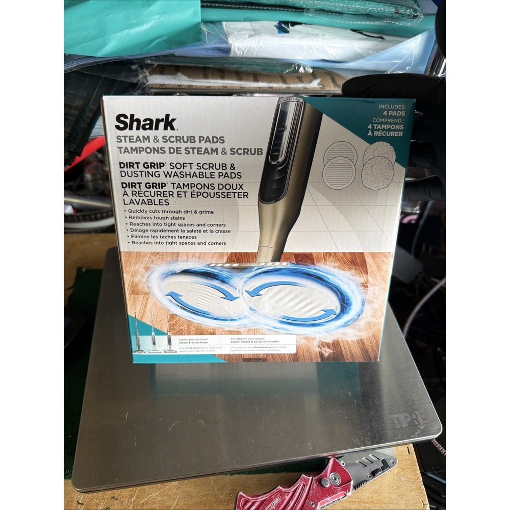 Shark Steam and Scrub Pads Dirt Washable Pads - Gray, 4 Count (XKITP7000D)